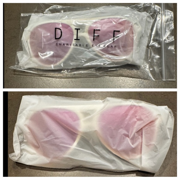 DIFF Tosca II Sunglasses White Frame/Pink Lenses - Picture 3 of 16